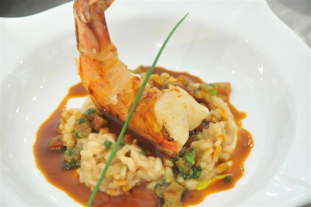 Queue de gambas & risotto